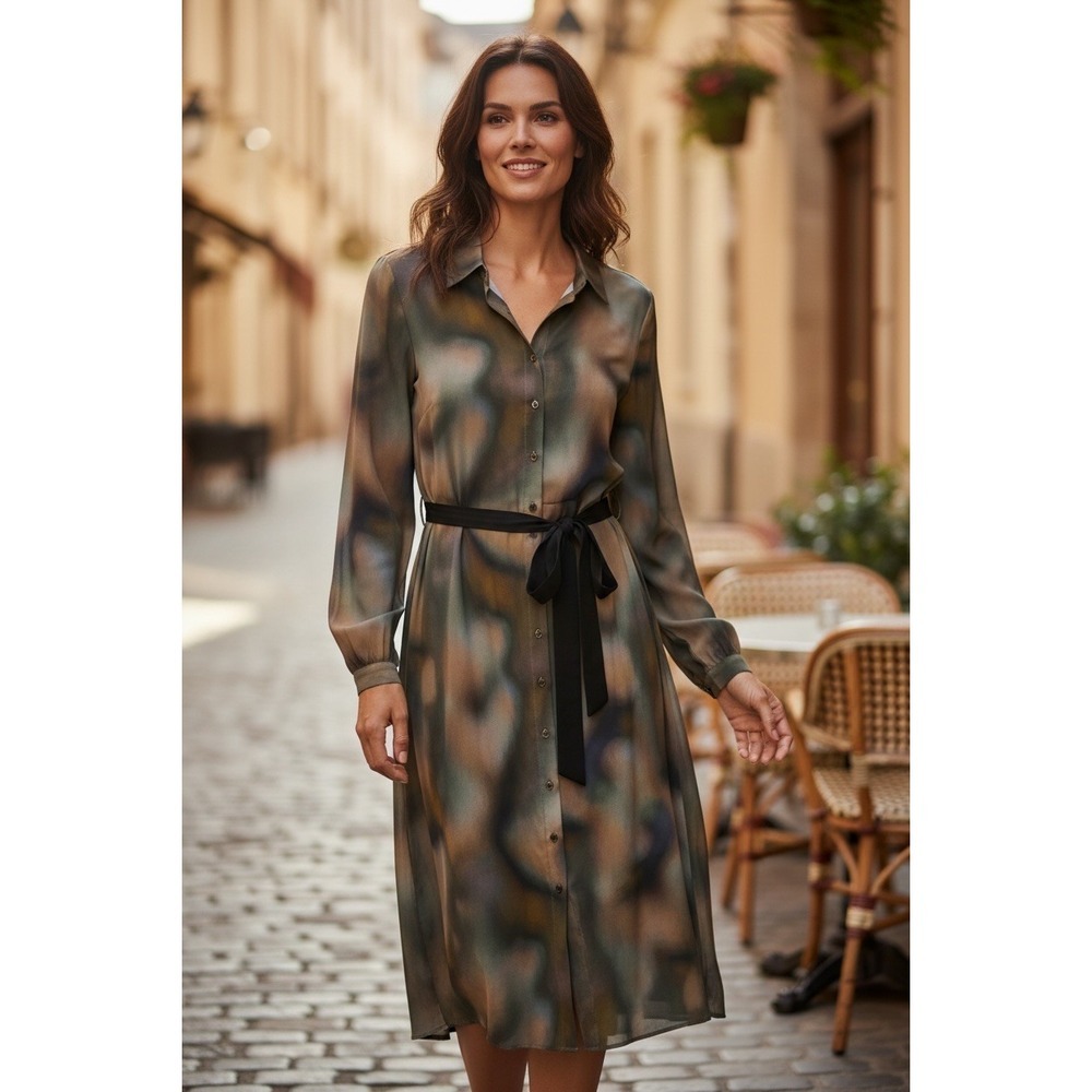 Suzy D London Womens Size M Marbled Tye Dye Long Dress Made in Italy NWT $129